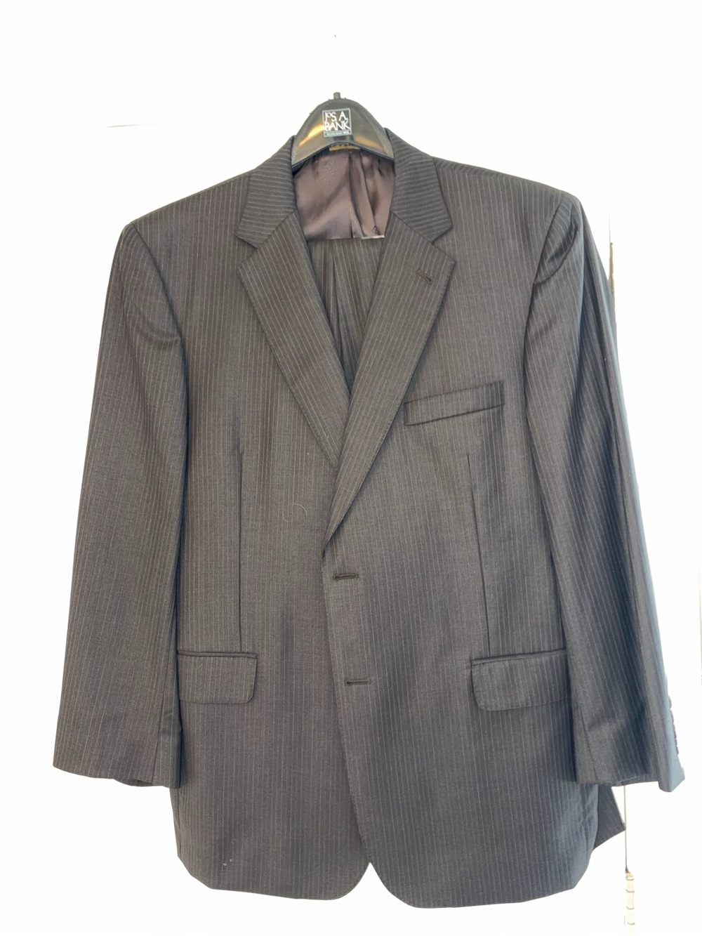 Jos. A. Bank Men's Brown Stripe, 2 Piece Suit, size 44 Regular